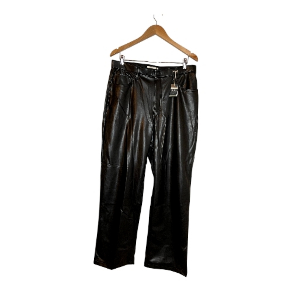 New Abercrombie And Fitch Vegan Leather 90's Relaxed Fit High Rise Jean 32/14